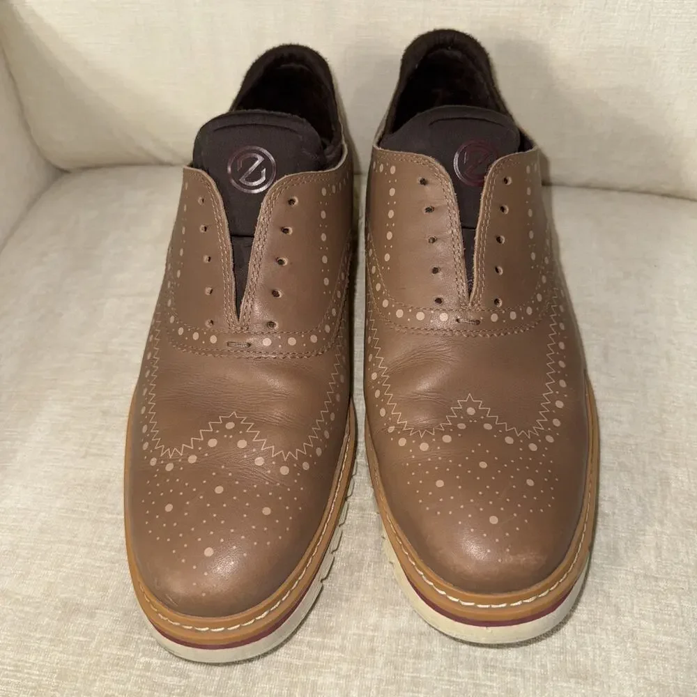 Cole Haan Men's ZERØGRAND Waterproof Wingtip Oxford C37091 Brown Leather 9.5W